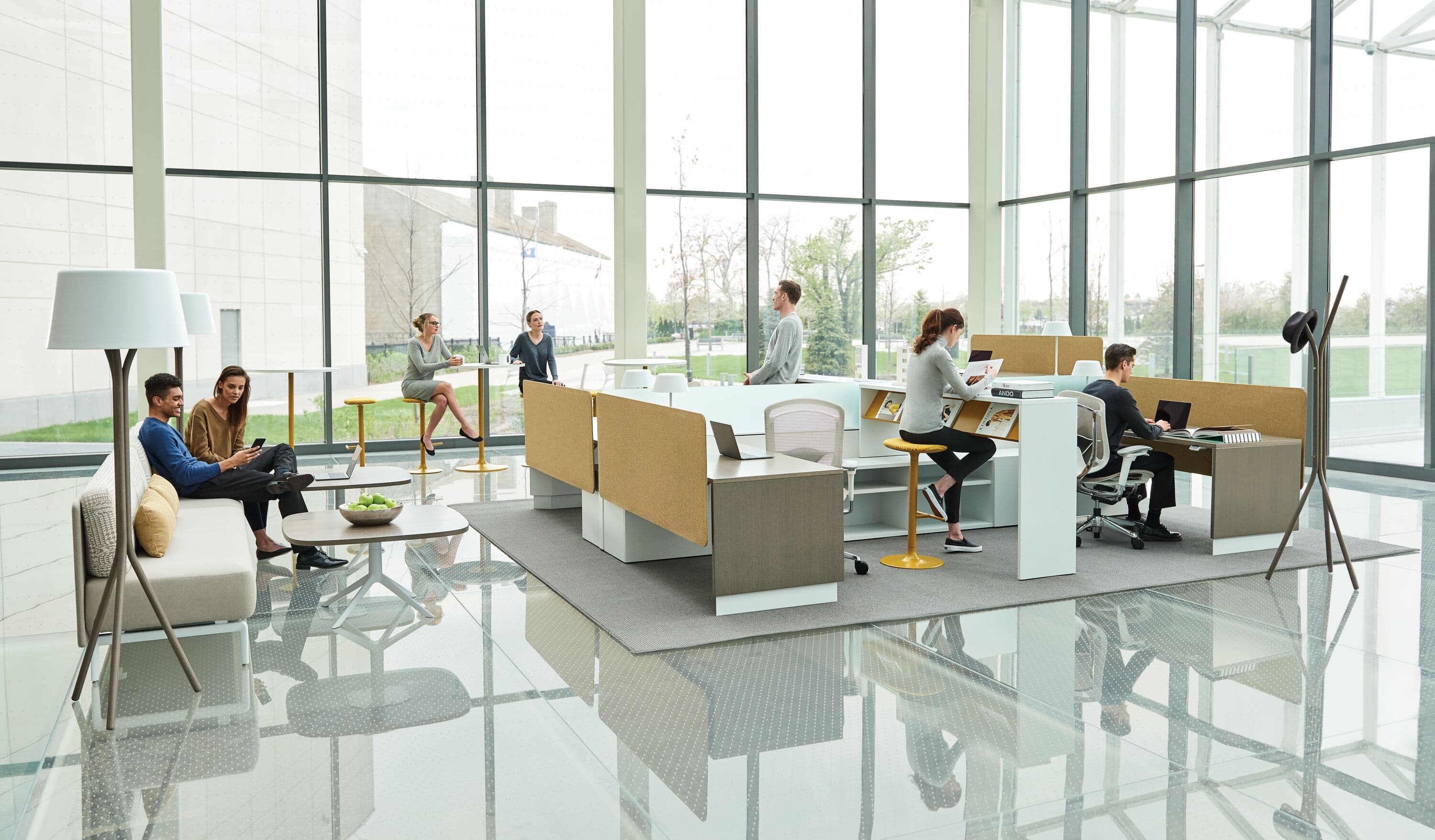 collaborative office workspace furniture District by Teknion