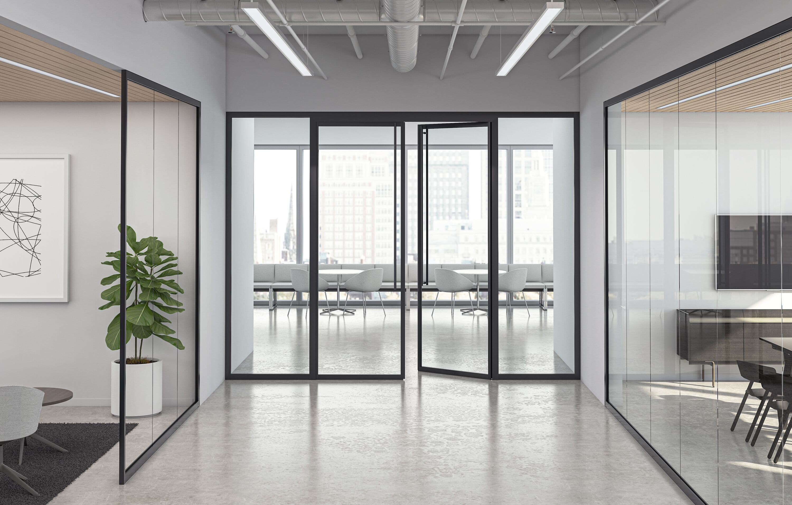 Tek Vue glass office-front system by Teknion